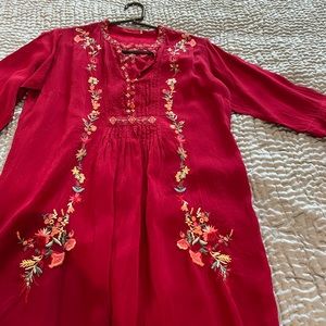 Red tunic by Johnny Was